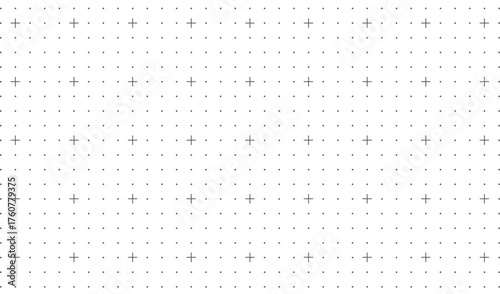 Seamless square grid texture, grid line paper sheet with crosses and lines, blank grid sheet for technology, drawing and architecture draft, texture of square graph paper, notebook pattern - vector	