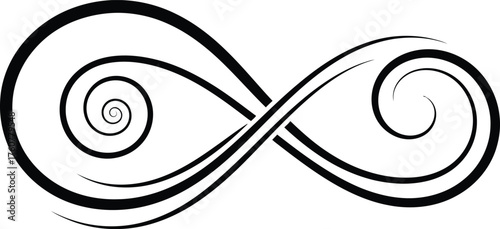Swirling Infinity Symbol with Double Line Design on a Transparent Background