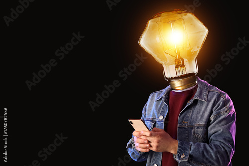 Young man using mobile phon...
