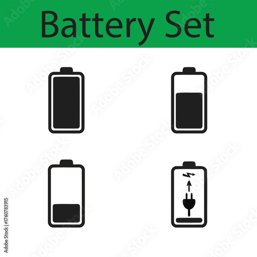 Charging and Power Level Icons Set