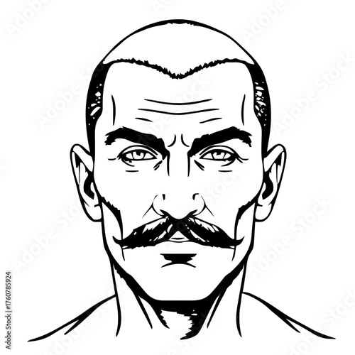 Human Face – senior, androgynous person, buzz cut #146