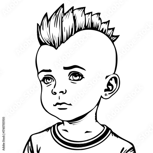 Human Face – child, agender person, mohawk #145
