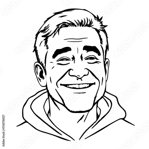 Human Face – middle‑aged, man, undercut, hood up #211