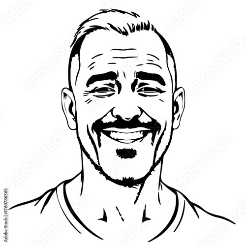 Human Face – middle‑aged, genderfluid person, side shave, septum ring #312
