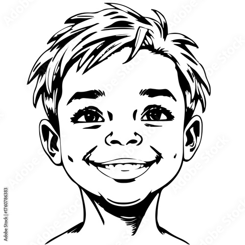 Human Face – child, man, tight coils #321