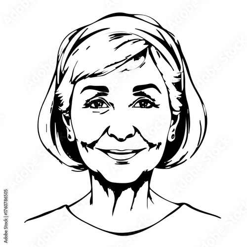 Human Face – senior, woman, bob haircut, headband #358