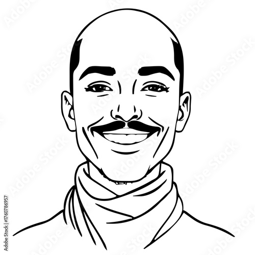 Human Face – adult, non‑binary person, buzz cut, head scarf, lip ring #584