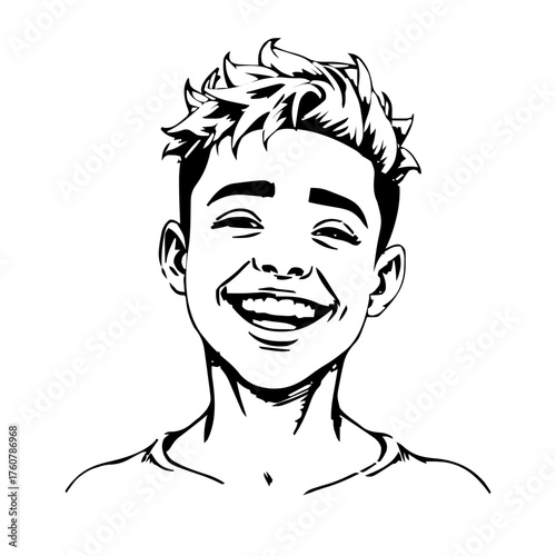 Human Face – teen, non‑binary person, tight coils #586