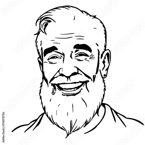 Human Face – elderly, trans man, tight coils, stud earrings #657
