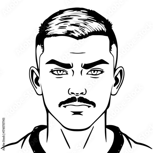 Human Face – young adult, agender person, buzz cut #673