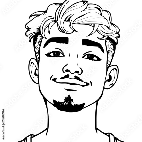 Human Face – teen, non‑binary person, tight coils, freckles #705