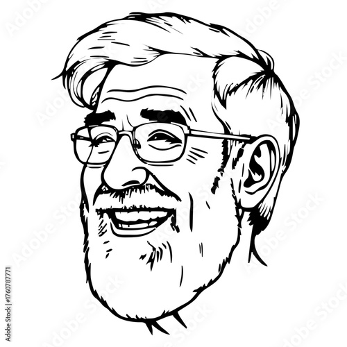 Human Face – elderly, trans man, bob haircut, hearing aid #979