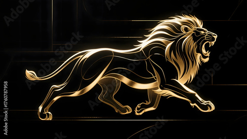 vector illustration of a lion.Golden Lion Vector Illustration.Golden Lion Vector Artwork