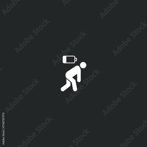 Tired fatigue logo icon flat vector design