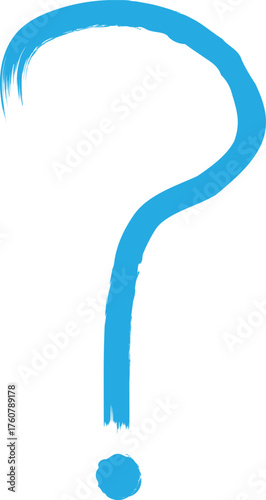 Blue Question Mark Icon: Confusion, Help, Inquiry Symbol