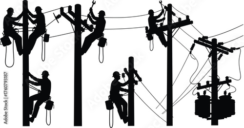 Silhouette vector illustration of forklifts carrying brick loads with operators, warehouse logistics, material handling, construction, industry, transportation, safety, and labor