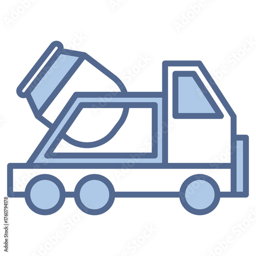 Cement Truck Blue Icon