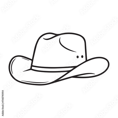 Vector art of outline drawing of a classic cowboy hat