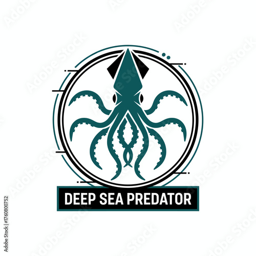 Deep Sea Squid Predator Vector Logo