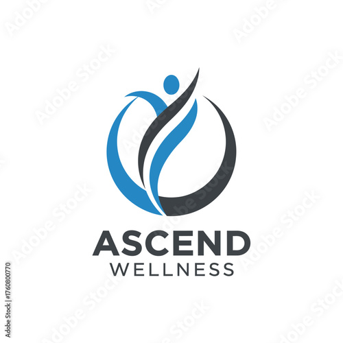 Abstract Ascend Human Wellness Vector Logo