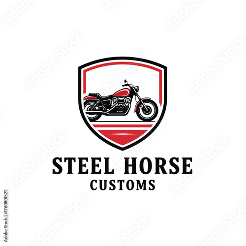 Custom Motorcycle Shield Vector Logo