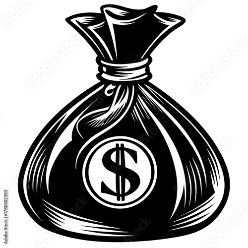 Full Money Bag Icon - Financial Wealth, Treasure, and Savings Concept
