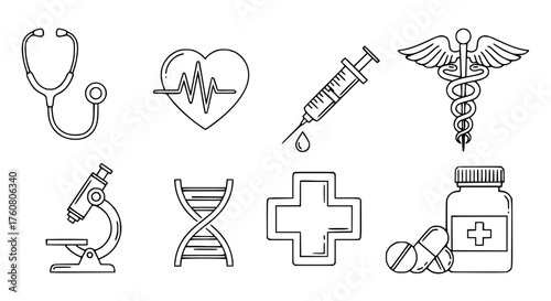 Collection of adorable baby icons and symbols in black