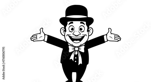 Happy Gentleman in Tuxedo Welcomes You