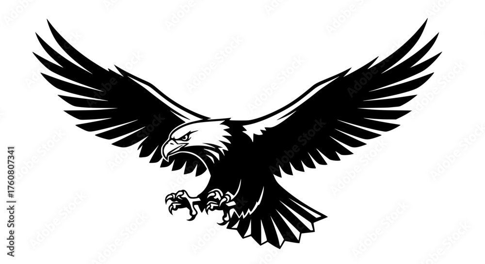 Obraz premium Majestic Eagle Soaring with Wings Spread Wide