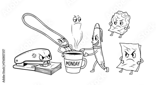 Office Supplies Struggle Through the Monday Morning Grind