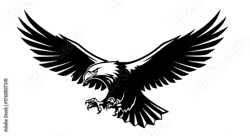 Majestic Eagle Soaring with Wings Spread Wide