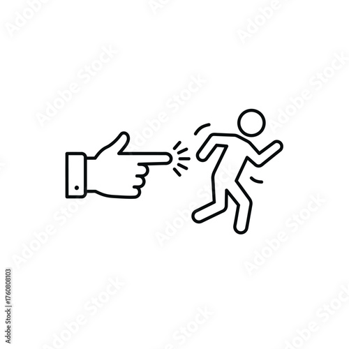 Accusation and Escape A Symbolic Depiction of Blame and Flight.