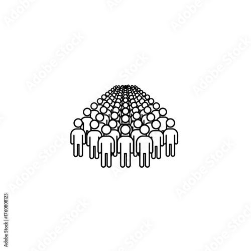 Crowd of People Icon Collective Unity and Social Gathering.