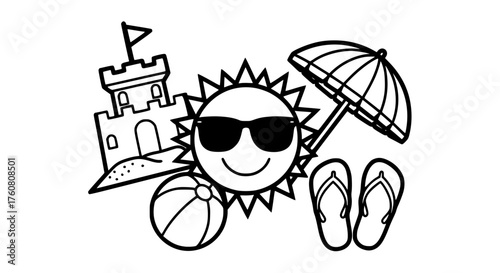 Happy Sun Beach Vacation Summer Fun Time