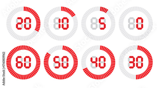 Timer icon set. vector illustration