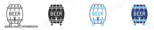 Barrel of beer icon set, vector illustration .