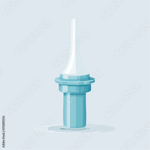 Medical nasal aspirator illustration on light blue background
