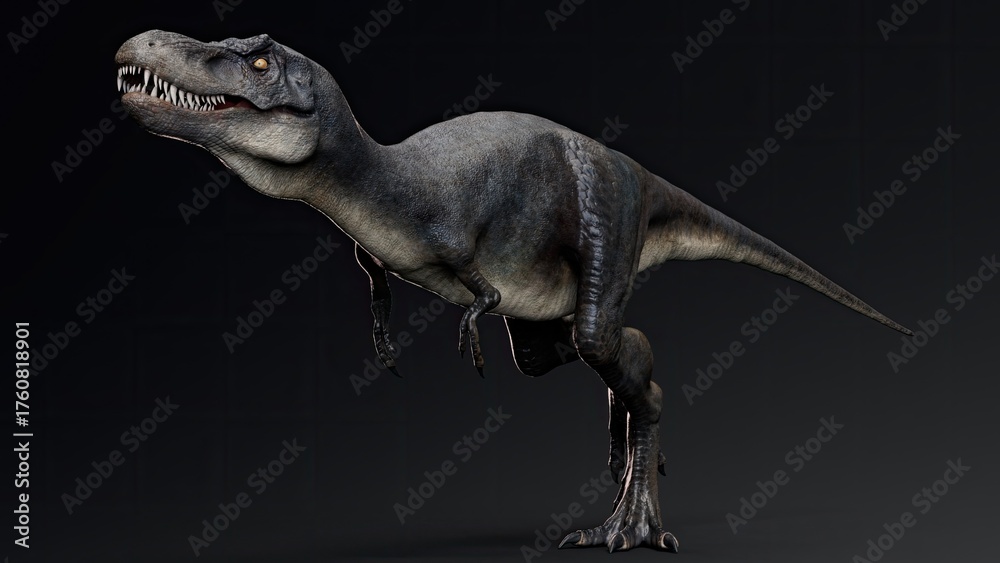 Obraz premium Juvenile Tyrannosaurus Rex of background. 3d model rendering