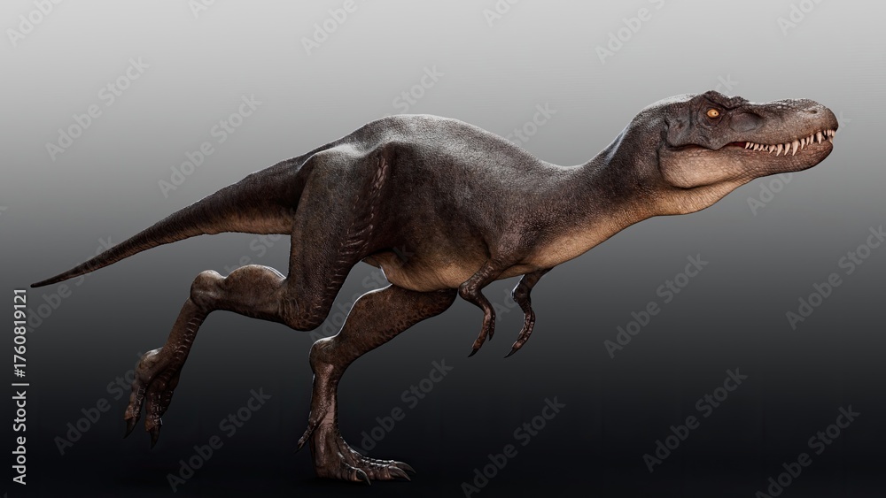 Fototapeta premium Juvenile Tyrannosaurus Rex of background. 3d model rendering
