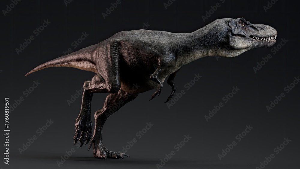 Fototapeta premium Juvenile Tyrannosaurus Rex of background. 3d model rendering