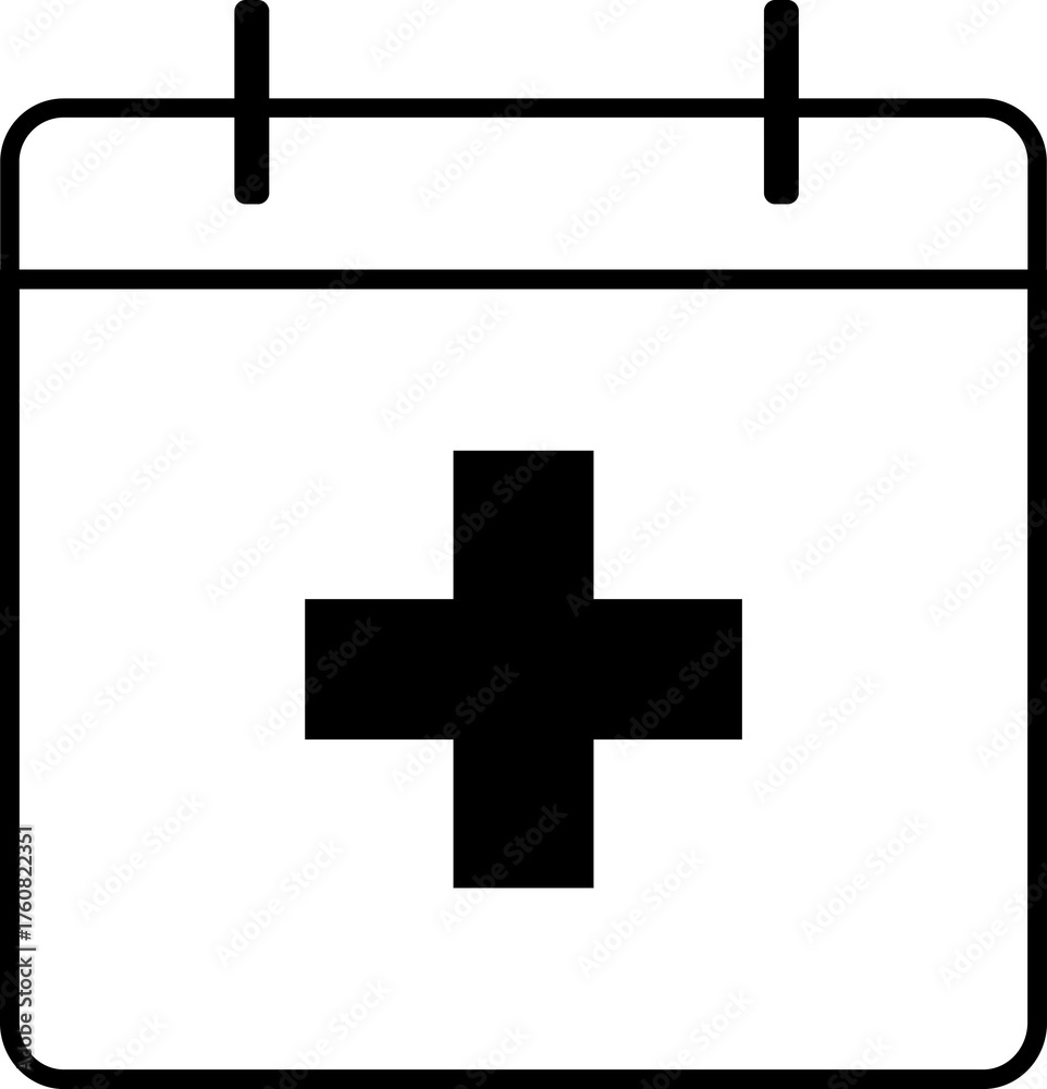 Fototapeta premium Pharmacy Black Cross Sign Icon Vector Illustration