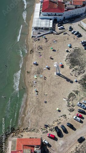 Playa del Pinet en Santa Pola de Alicante , vista aerea