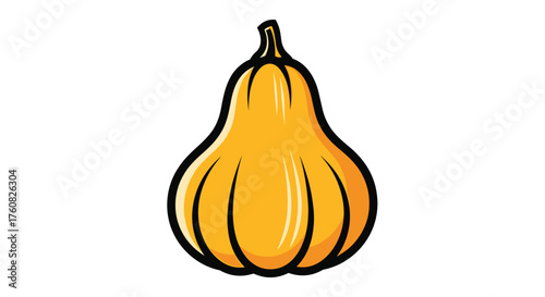 A single ripe orange gourd with a smooth glossy finish on a white background.