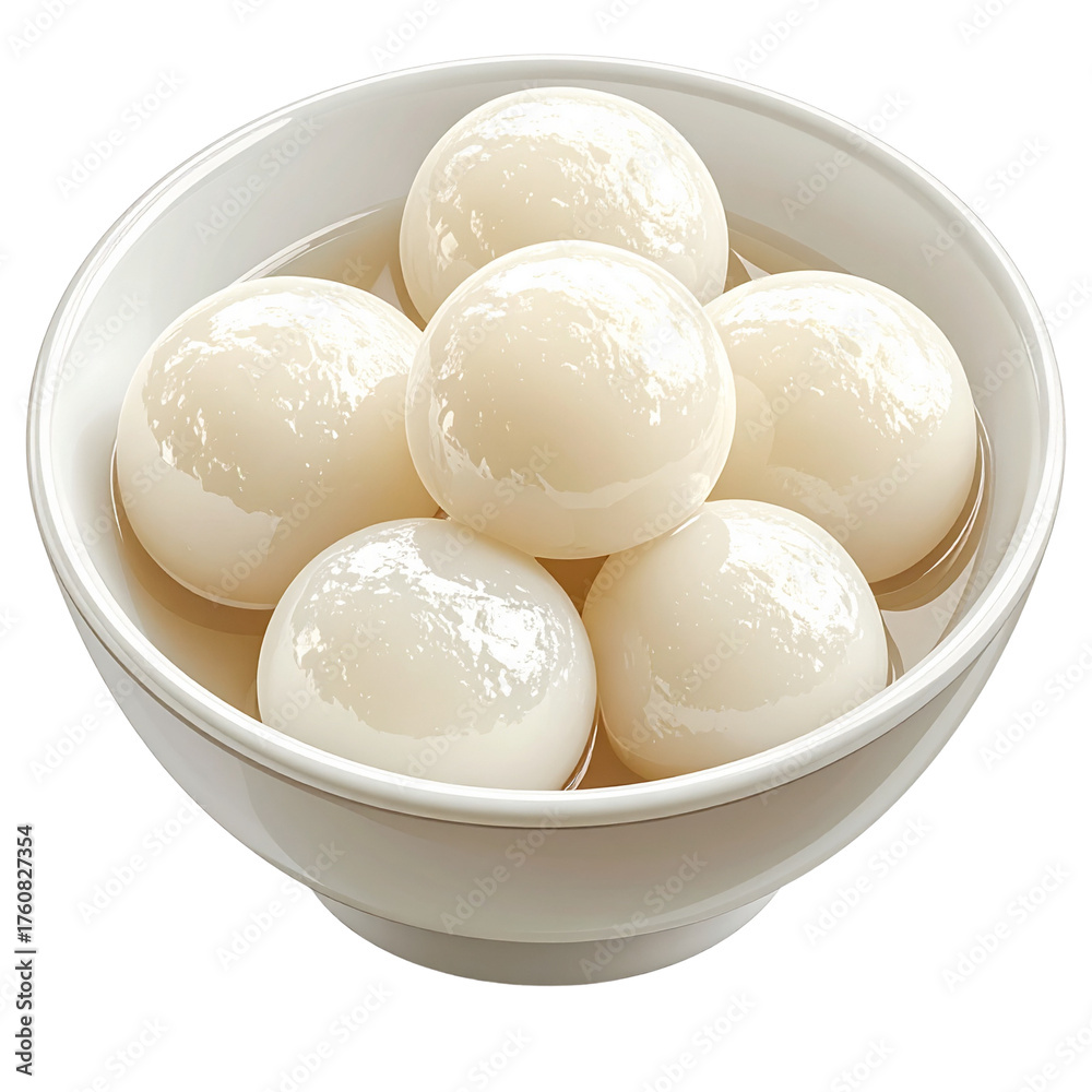 Fototapeta premium White Glossy Eggs Bowl Against Black Background