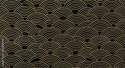 Seamless pattern with gold waves on abstract vector illustration elegant luxury design can be used for wallpaper, textile, wrapping paper, card