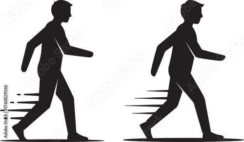 Two men walking silhouette