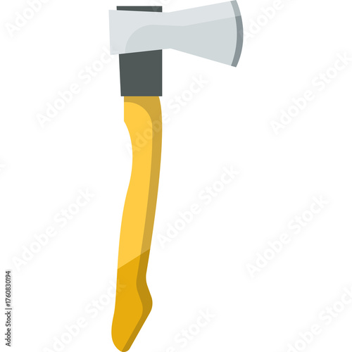 Axe with a Wooden Handle and Silver Blade Featuring a Transparent Background Ready for Graphic Design Use