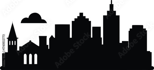 New Orleans skyline silhouette with iconic buildings, New Orleans Louisiana Skyline Illustration. NOLA Skyline Vector Art