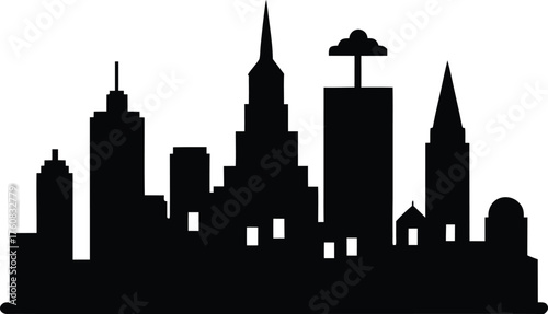 New Orleans skyline silhouette with iconic buildings, New Orleans Louisiana Skyline Illustration. NOLA Skyline Vector Art