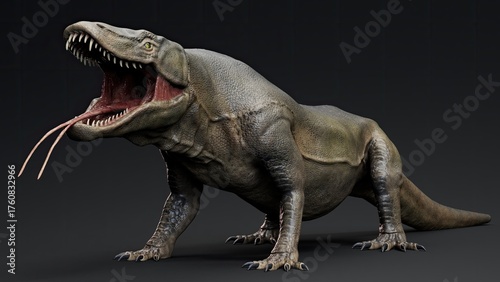 Wallpaper Mural Megalania of background. 3d model rendering Torontodigital.ca